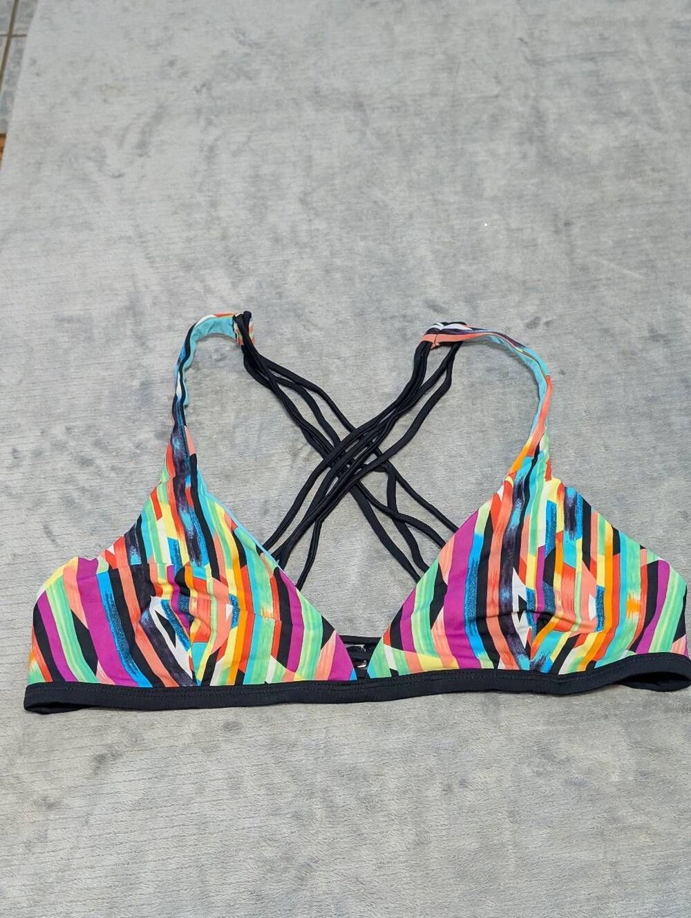 Xhilaration size XL Strappy Multicolor Racerback Bikini Top Swim